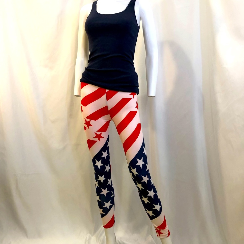 USA 🇺🇸 Leggings, Stars & Stripes, Red, White, & Blue
